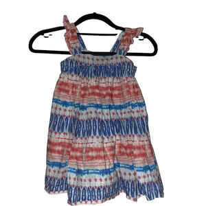 Girls Maggie & Zoe Summer Dress Size 4T Blue Red Cotton Sleeveless